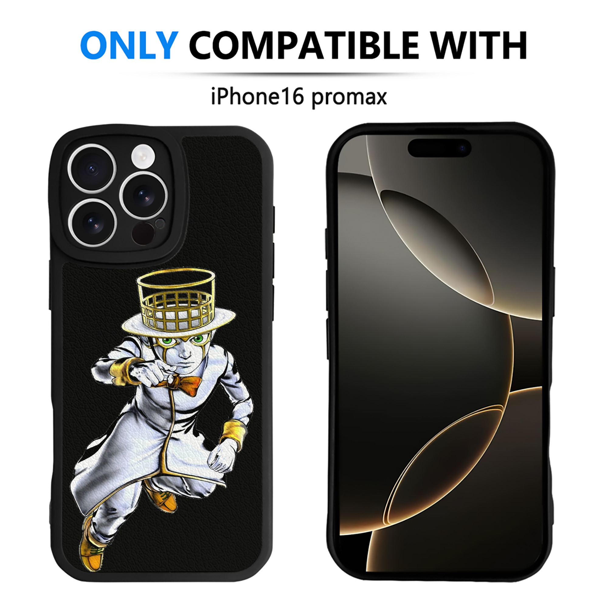 （画像用） ジョジョの奇妙な冒険 岸辺 露伴（きしべ ろはん） JoJo's Bizarre Adventure Rohan Kishibe 【iPhone 16シリーズ対応】シリコンスマホケース（レザー調） 材質：シリコン